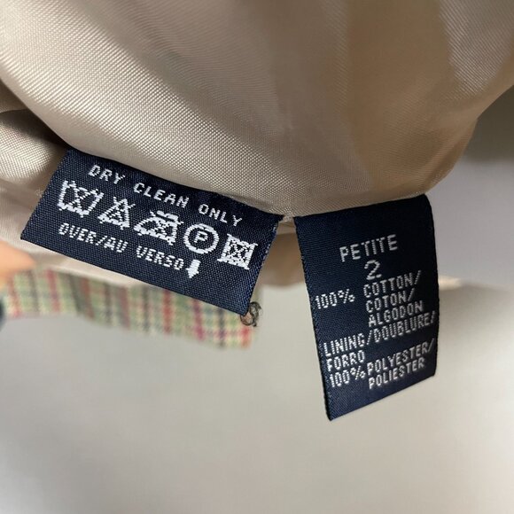 Vintage Plaid Blazer 90s Women Patch Pockets Liz Sport Button-Up Quirky Petite 2 - Picture 8 of 12